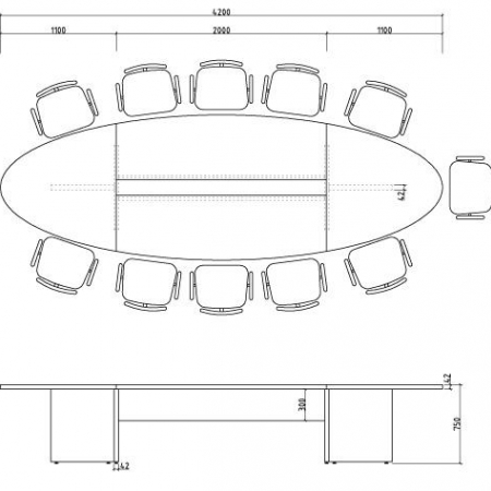 Bureaus en Tafels - Manager vergadertafel
