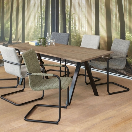 Bureaus en Tafels - V-poot vergadertafel recht blad